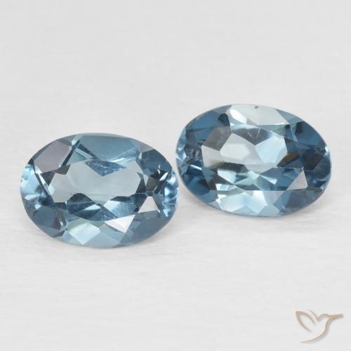 Gemas de Topacio Azul Londres natural de 1.95 ct, Ovalada, VVS-VS