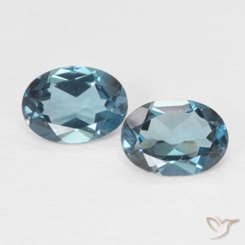 1.73ctw Natural Azul Londres Topacio, Ovalada, VVS-VS