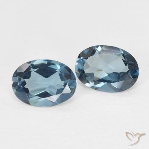 Gemas de Topacio Azul Londres natural de 1.73 ct, Ovalada, VVS-VS