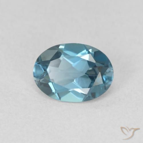 Topacio Azul Londres natural de 0.98 ct, Ovalada, VVS