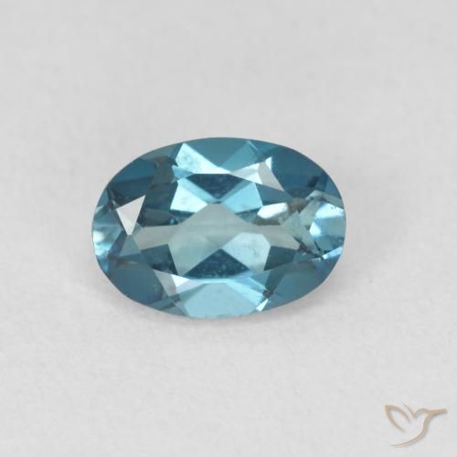 0.99ct Natural Azul Londres Topacio, Ovalada, VVS