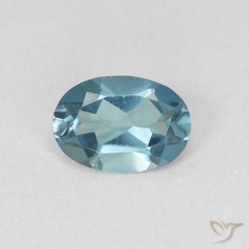 0.91ct Natural Azul Londres Topacio, Ovalada, VVS