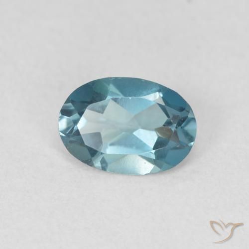 Topacio Azul Londres natural de 0.91 ct, Ovalada, VVS