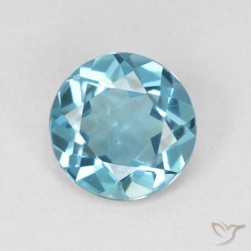1.91ct Natural Azul Londres Topacio, Redondo, VVS