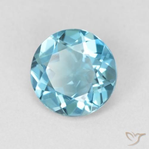 Topacio Azul Londres natural de 1.91 ct, Redondo, VVS