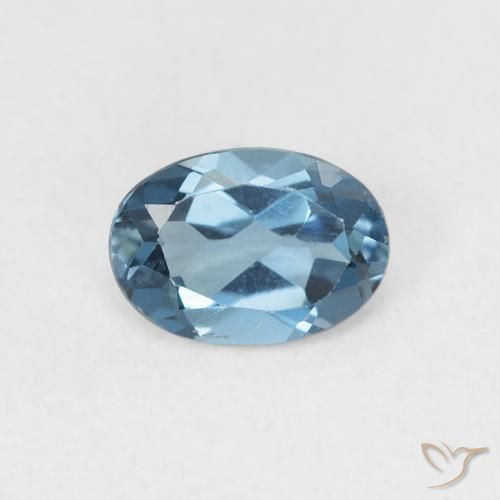 0.97ct Natural Azul Londres Topacio, Ovalada, VVS-VS