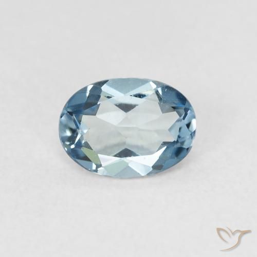 0.83ct Natural Azul Londres Topacio, Ovalada, VVS-VS