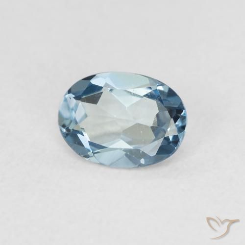 Topacio Azul Londres natural de 0.83 ct, Ovalada, VVS-VS