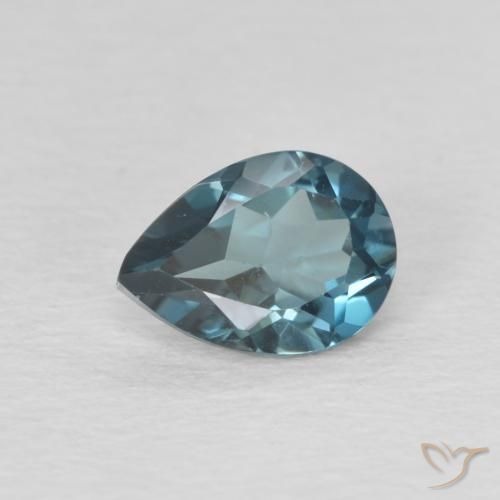 0.86ct Natural Azul Londres Topacio, En forma de pera, VS