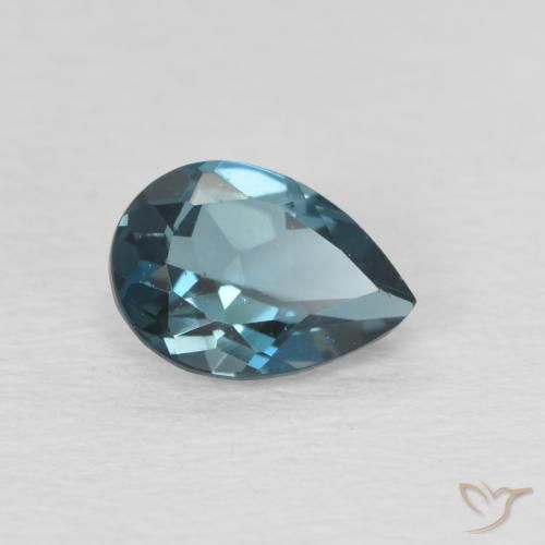 Topacio Azul Londres natural de 0.86 ct, En forma de pera, VS