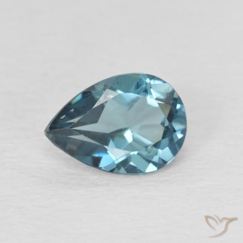 0.89ct Natural Azul Londres Topacio, En forma de pera, VS