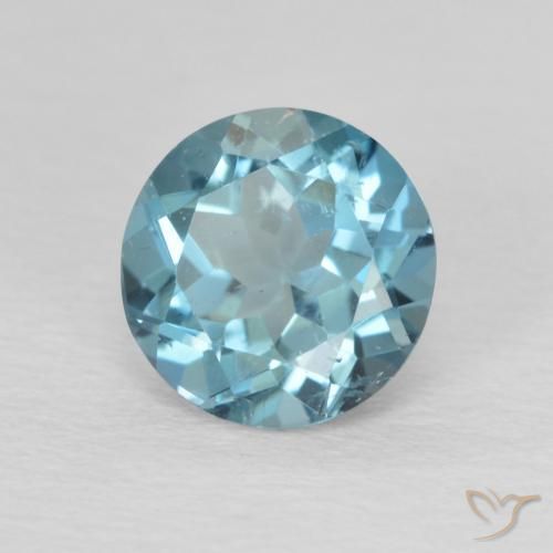 Topacio Azul Londres natural de 2.33 ct, Redondo, VS