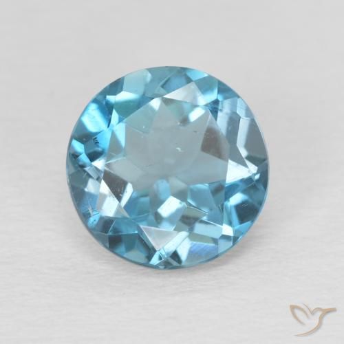 2.30ct Natural Azul Londres Topacio, Redondo, VS