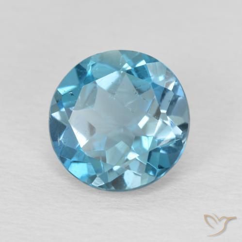 Topacio Azul Londres natural de 2.30 ct, Redondo, VS