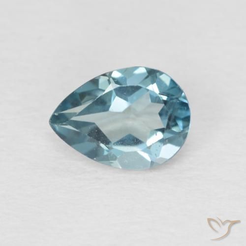 0.89ct Natural Azul Londres Topacio, En forma de pera, VS
