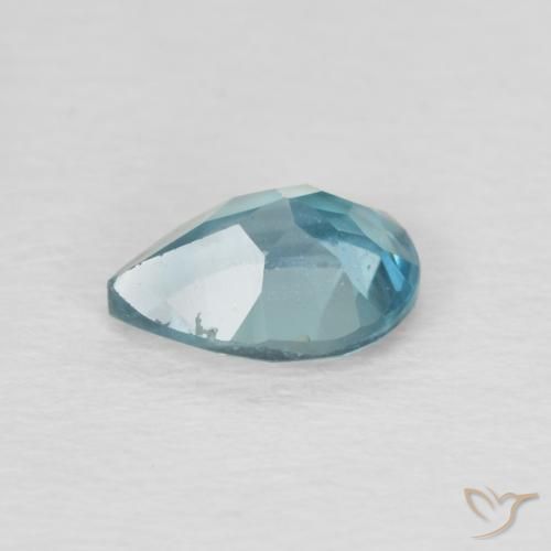 Topacio Azul Londres natural de 0.89 ct, En forma de pera, VS