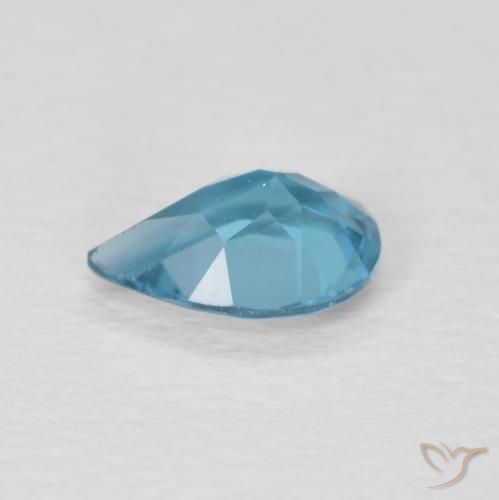 Topacio Azul Londres natural de 0.81 ct, En forma de pera, VS