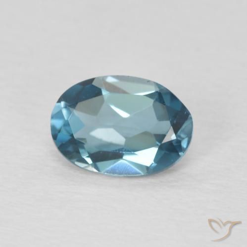 Topacio Azul Londres natural de 0.90 ct, Ovalada, VVS