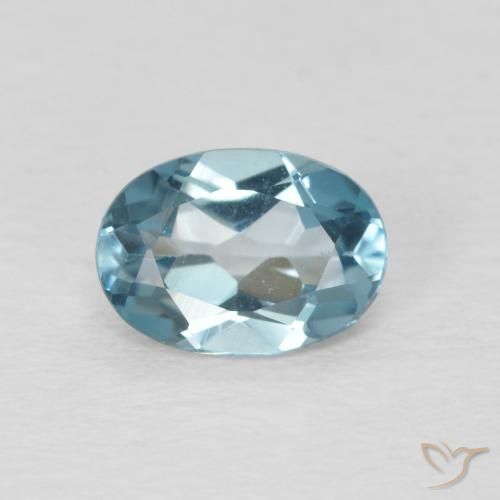 0.89ct Natural Azul Londres Topacio, Ovalada, VVS