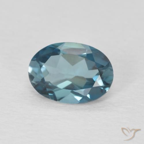 Topacio Azul Londres natural de 0.95 ct, Ovalada, VVS