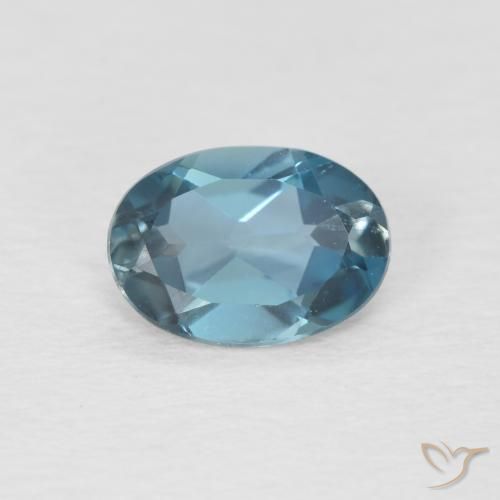0.88ct Natural Azul Londres Topacio, Ovalada, VVS