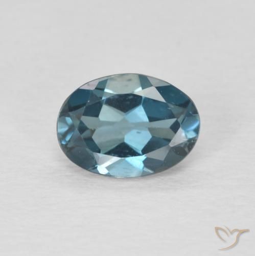 0.90ct Natural Azul Londres Topacio, Ovalada, VVS