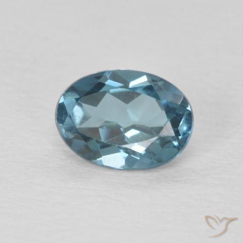 Topacio Azul Londres natural de 1.11 ct, Ovalada, VVS