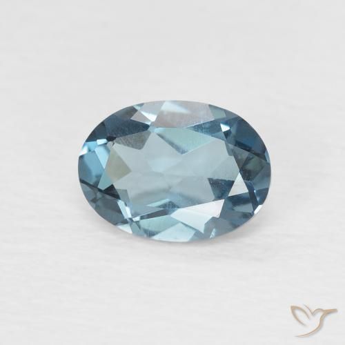 0.96ct Natural Azul Londres Topacio, Ovalada, VVS-VS