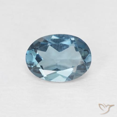 Topacio Azul Londres natural de 0.96 ct, Ovalada, VVS-VS