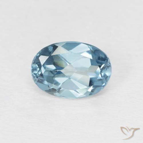 Topacio Azul Londres natural de 1.05 ct, Ovalada, VVS-VS