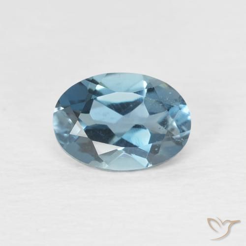 0.97ct Natural Azul Londres Topacio, Ovalada, VVS-VS