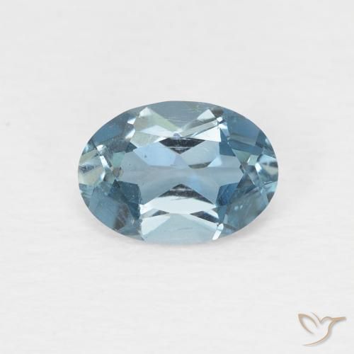 0.97ct Natural Azul Londres Topacio, Ovalada, VS