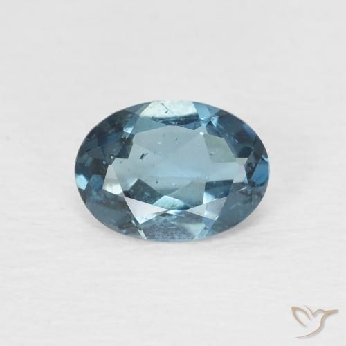 0.92ct Natural Azul Londres Topacio, Ovalada, VS