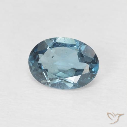 Topacio Azul Londres natural de 0.92 ct, Ovalada, VS