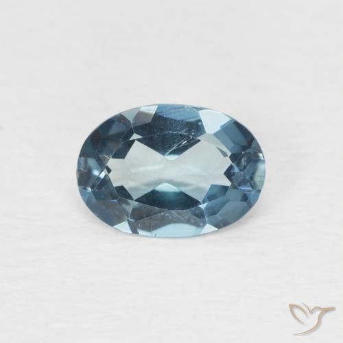 0.74ct Natural Azul Londres Topacio, Ovalada, VS