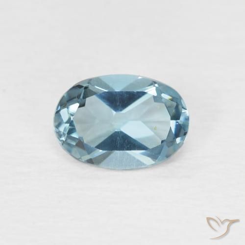 Topacio Azul Londres natural de 0.95 ct, Ovalada, VVS