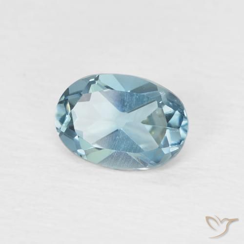 Topacio Azul Londres natural de 0.95 ct, Ovalada, VVS