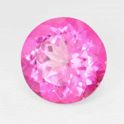 Topacio Medium Dark-Pink natural de 12.08 ct, Corte Redondo, VS