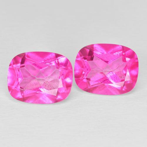 Gemas de topacio rosa natural de 7,73 ct, corte cojín, VVS-VS