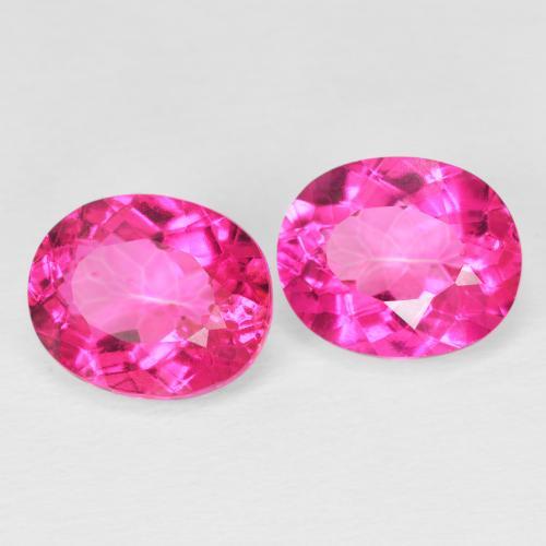 Gemas de Topacio Rosa oscuro natural de 9.23 ct, Corte Óvalo, VVS-VS