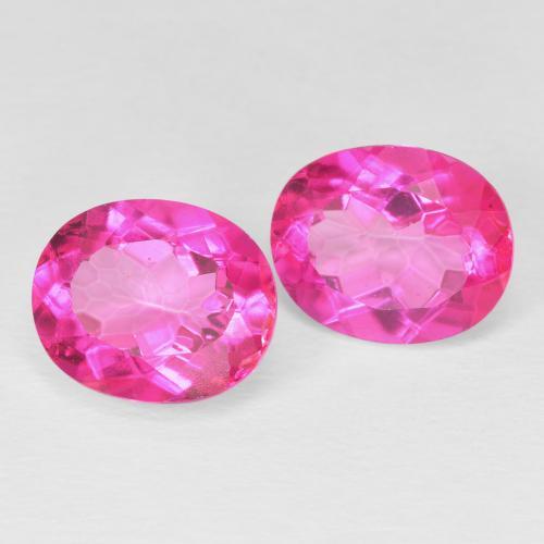 Gemas de Topacio Magenta intenso natural de 9.35 ct, Ovalada, VS
