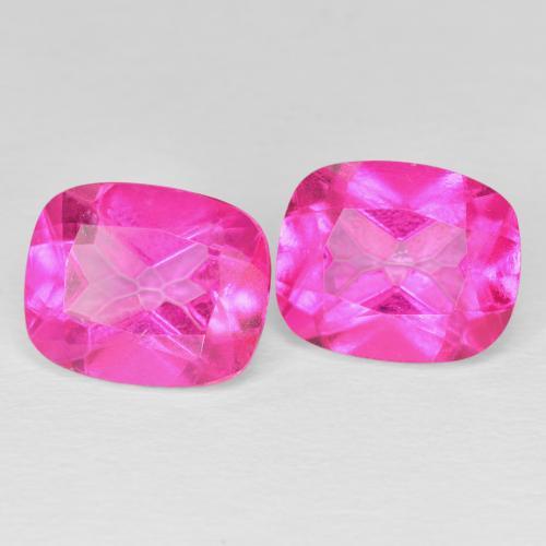 10.01ctw Natural Medium Dark-Pink Topacio, Forma Cojín, VS