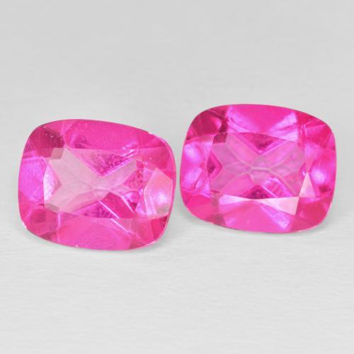Gemas de Topacio Rosado intenso natural de 9.50 ct, Forma Cojín, VVS-VS