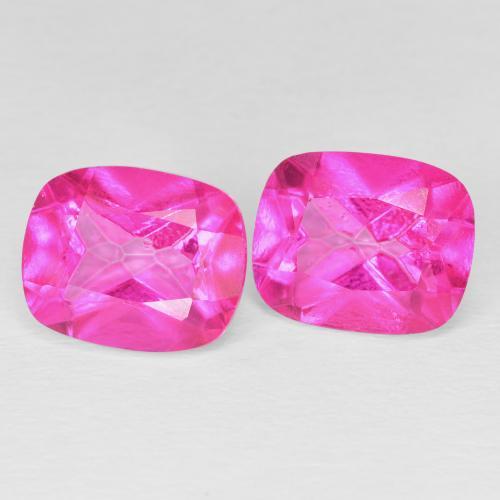 Gemas de Topacio Rosado intenso natural de 10.23 ct, Forma Cojín, VVS-VS