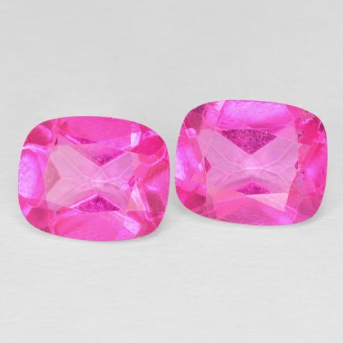 Gemas de Topacio Magenta intenso natural de 8.85 ct, Forma Cojín, VVS-VS