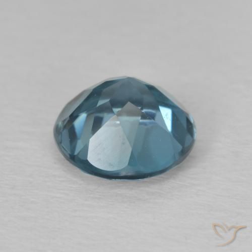 Topacio azul natural de 1,59 ct, corte redondo, VVS-VS