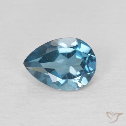 0.93ct Natural Azul Londres Topacio, En forma de pera, VVS-VS
