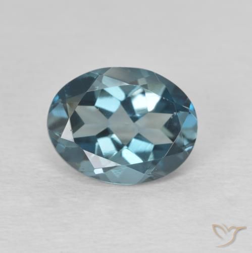 2.18ct Natural Azul Londres Topacio, Ovalada, VVS-VS