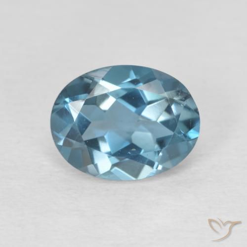 2.25ct Natural Azul Londres Topacio, Ovalada, VVS-VS
