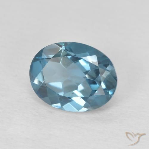 Topacio Azul Londres natural de 2.25 ct, Ovalada, VVS-VS